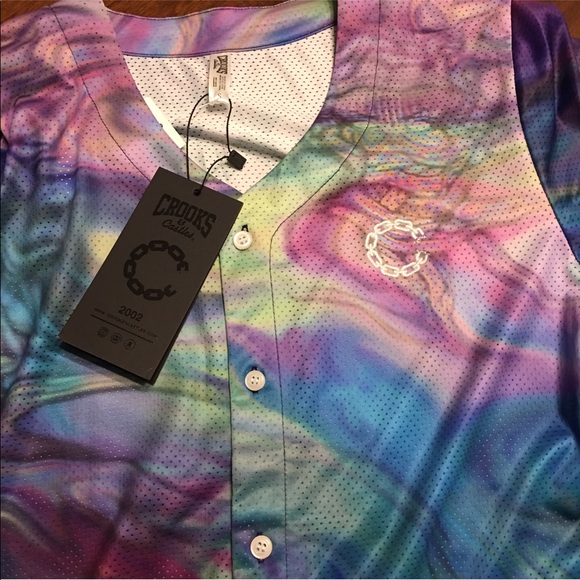 Crooks & Castles Euphoria Mesh Baseball Jersey Small - Picture 6 of 11
